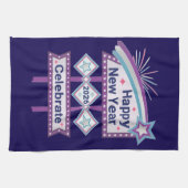 Retro Happy New Year Sign - Celebrate Marquee Geschirrtuch (Horizontal)