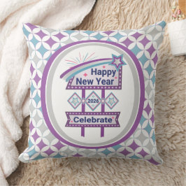 Retro Happy New Year Sign - Celebrate Marquee Kissen