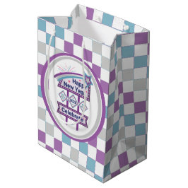 Retro Happy New Year Sign - Celebrate Marquee Mittlere Geschenktüte