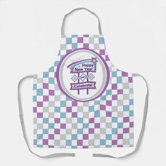 Retro Happy New Year Sign - Celebrate Marquee Schürze (Vorderseite)