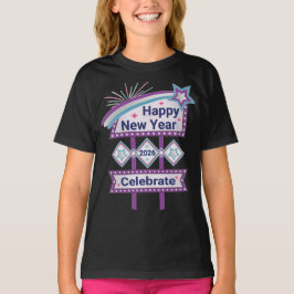 Retro Happy New Year Sign - Celebrate Marquee T-Shirt