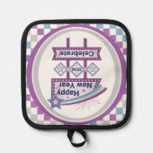 Retro Happy New Year Sign - Celebrate Marquee Topflappen (Vorderseite)