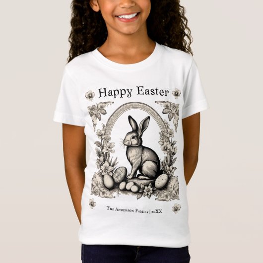 Retro Happy Oaster Bunny Kids T-Shirt (Vorderseite)