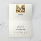 Retro Happy Oaster Rabbit/Family Grußkarte Karte (Innenseite)