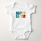 Retro Happy Oaster Typografie | Bodysuit Baby Strampler (Vorderseite)