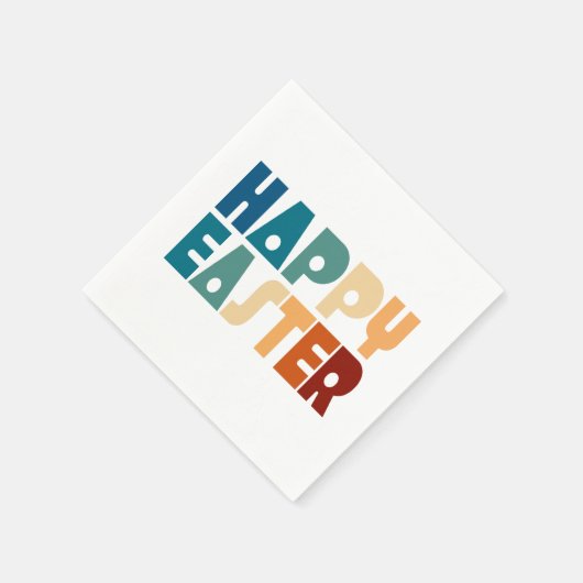 Retro Happy Oaster Typografie | Serviette (Ecke)