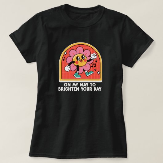 Retro Happy Positive Daisy T-Shirt (Design vorne)
