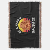 Retro Happy Sausage Dog Decke (Vorderseite Vertikal)