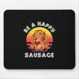 Retro Happy Sausage Dog Mousepad