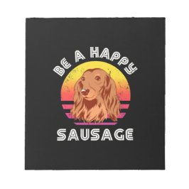 Retro Happy Sausage Dog Notizblock