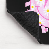 Retro Happy Smile Face Checkered Pattern Nk Daisy Mousepad (Ecke)