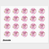 Retro Happy Smile Face Pink Checkered Vielen Dank Runder Aufkleber (Blatt)