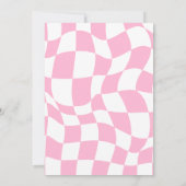 Retro Happy Smile Face Pink Geliebter Spaß Geburts Einladung (Rückseite)