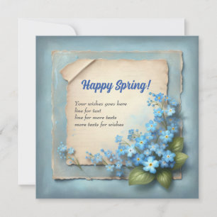 Retro Happy Spring Card vergessen Sie mich nicht B Feiertagskarte