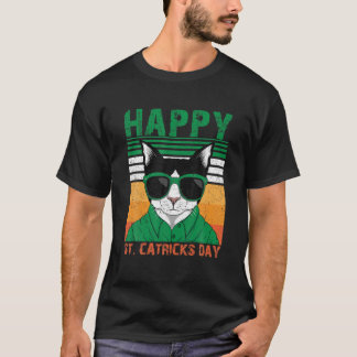 Retro Happy St Catricks Day Cat Mama Vater Lover P T-Shirt