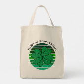 Retro Happy St. Patrick's Day Irish 4 Leaf Clover Tragetasche (Rückseite)