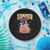 Retro Happy Summerween Funny Frankenstein Monster Pappteller (Party)