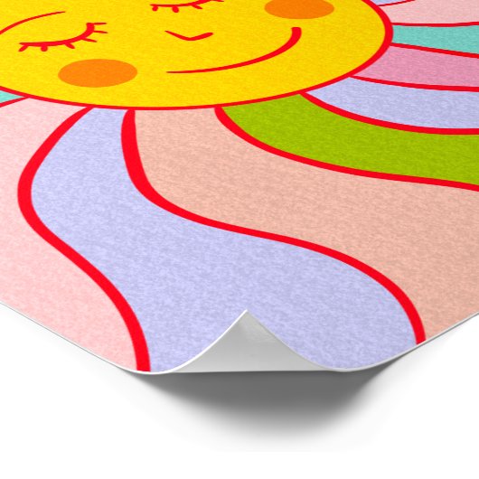 Retro-Happy Sun Poster (Ecke)