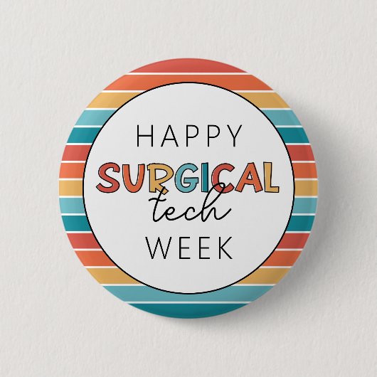 Retro Happy Surgical Tech Week Button (Vorderseite)