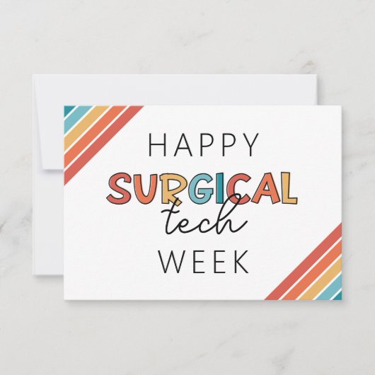 Retro Happy Surgical Tech Week Custom Dankeskarte (Vorderseite)