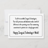 Retro Happy Surgical Tech Week Custom Dankeskarte (Rückseite)