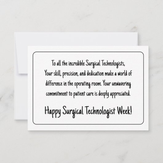 Retro Happy Surgical Tech Week Custom Dankeskarte (Rückseite)