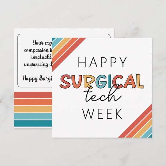 Retro Happy Surgical Tech Week Dankeskarte (Vorne/Hinten)
