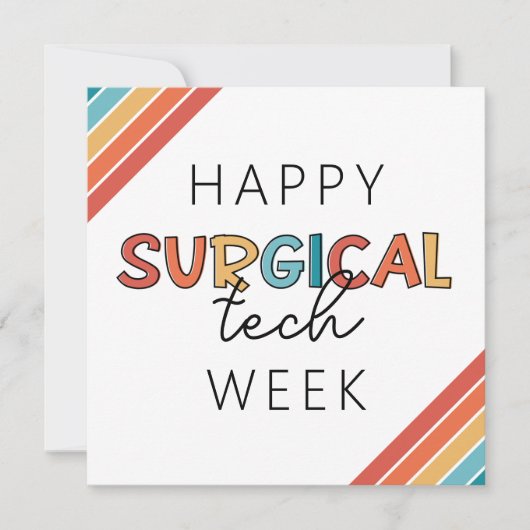 Retro Happy Surgical Tech Week Dankeskarte (Vorderseite)