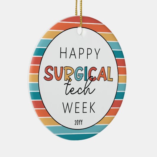 Retro Happy Surgical Tech Week Keramik Ornament (Rechts)
