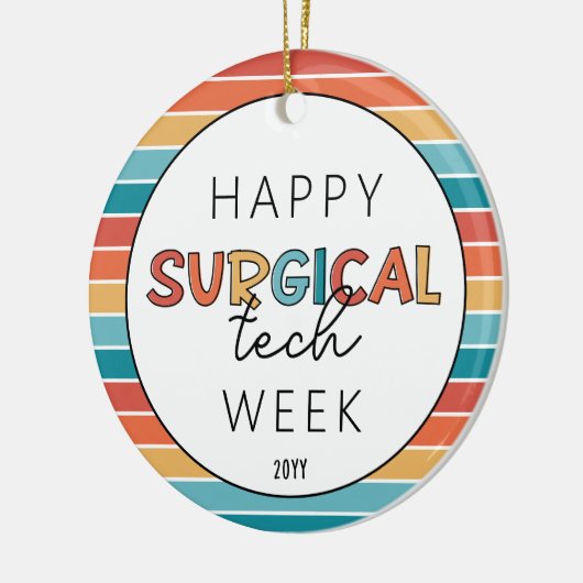 Retro Happy Surgical Tech Week Keramik Ornament (Links)