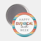 Retro Happy Surgical Tech Week Magnet (Vorderseite/Rückseite)