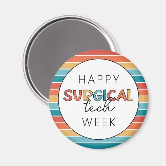 Retro Happy Surgical Tech Week Magnet (Vorderseite/Rückseite)