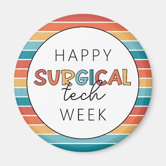 Retro Happy Surgical Tech Week Magnet (Vorne)