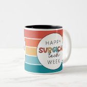 Retro Happy Surgical Tech Week Zweifarbige Tasse (VorderseiteRechts)