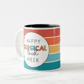 Retro Happy Surgical Tech Week Zweifarbige Tasse (Vorderseite Links)