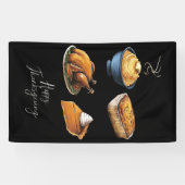 Retro Happy Thanksgiving Fall Pumpkin Pie Banner (Horizontal)