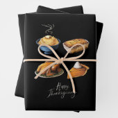 Retro Happy Thanksgiving Fall Pumpkin Pie Geschenkpapier Set (Beispiel)