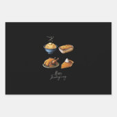 Retro Happy Thanksgiving Fall Pumpkin Pie Geschenkpapier Set (Vorderseite)