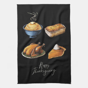 Retro Happy Thanksgiving Fall Pumpkin Pie Geschirrtuch
