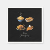 Retro Happy Thanksgiving Fall Pumpkin Pie Serviette (Vorderseite)