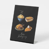 Retro Happy Thanksgiving Fall Pumpkin Pie Sockelschild (Vorderseite)