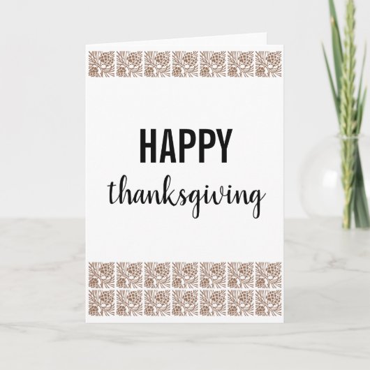 Retro Happy Thanksgiving White Blank Feiertagskarte (Vorderseite)