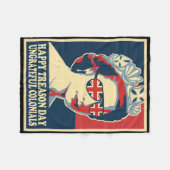 Retro Happy Treason Day 4. Juli British Coloni Fleecedecke (Vorderseite (Horizontal))