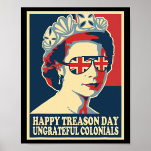 Retro Happy Treason Day 4. Juli British Coloni Poster