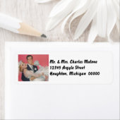 Retro Happy Wedding Couple Rücksendeadressen-Aufkl (Insitu)