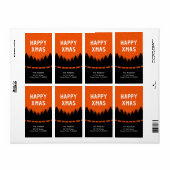 Retro Happy Xmas mit Kiefern und Schnee (Vorne)