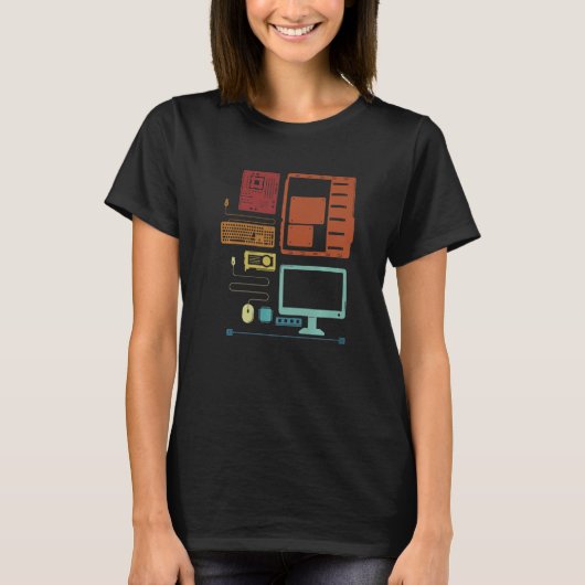 Retro Hardware Admin IT Specialist Sysadmin Admini T-Shirt (Vorderseite)