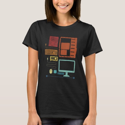Retro-Hardware-Admin-IT-Spezialist Sysadmin Admini T-Shirt (Vorderseite)