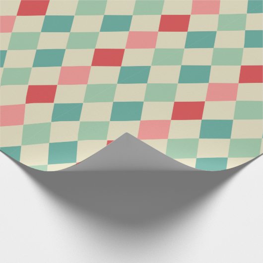 Retro-Harlekin-Geometermuster Geschenkpapier (Ecke)