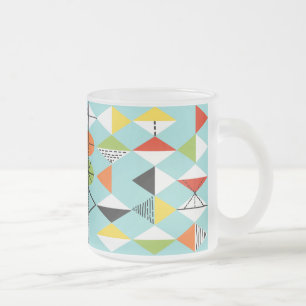 Retro-Harlekin-Muster-Frosted-Glas-Tasse Mattglastasse